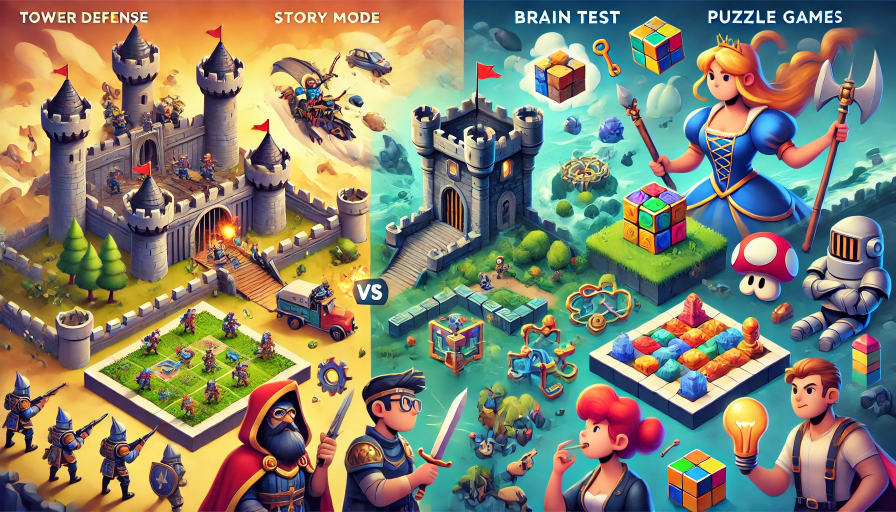 HTML5 Puzzle Game Review: Brain Test vs. Tricky Castle